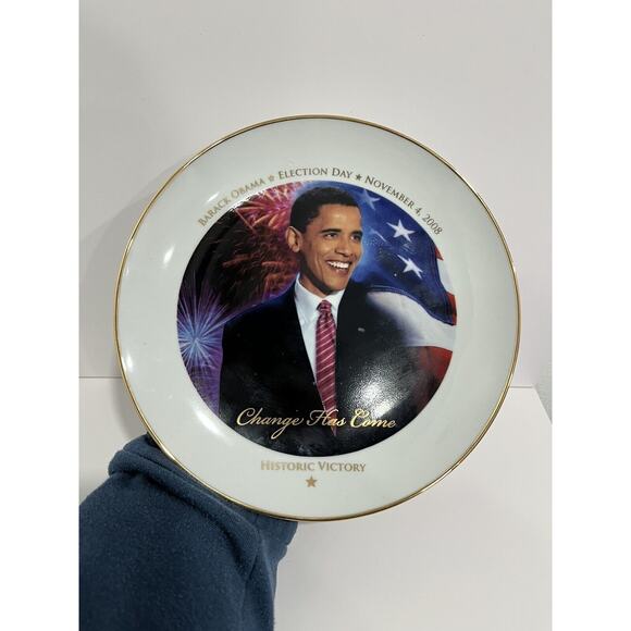 Collectors Plate Barack Obama Election Day President American Historic Society - Picture 1 of 7